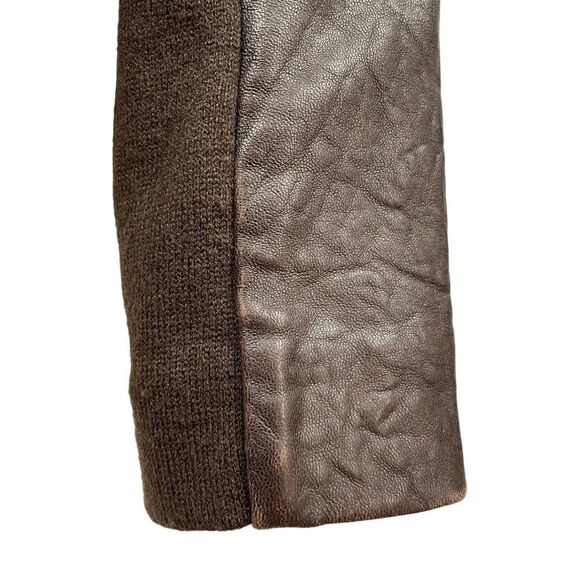 VEDA Brown Max Classic Leather Moto Jacket Size L - Picture 6 of 10